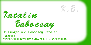 katalin babocsay business card